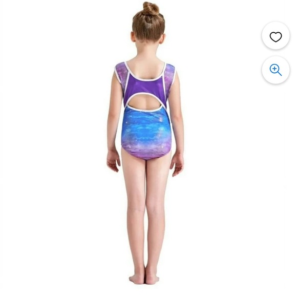 Gymnastics ombré purple and blue Leotard Child Large - Picture 4 of 10
